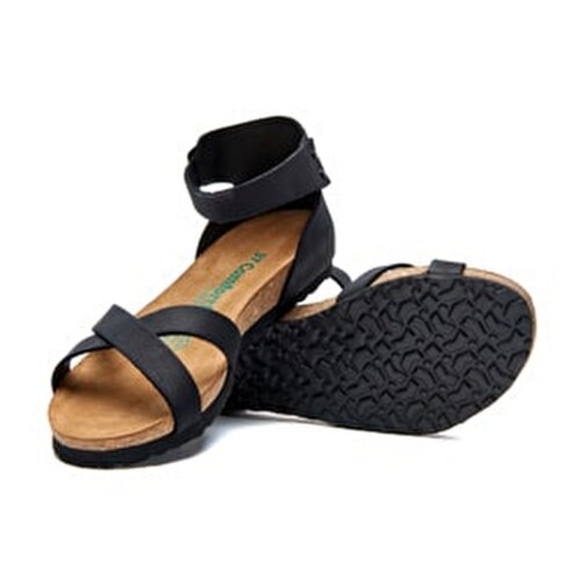 Comfortfube Black Leather Milano Sandals (Nubuck sole) Sz 38 - Picture 1 of 12